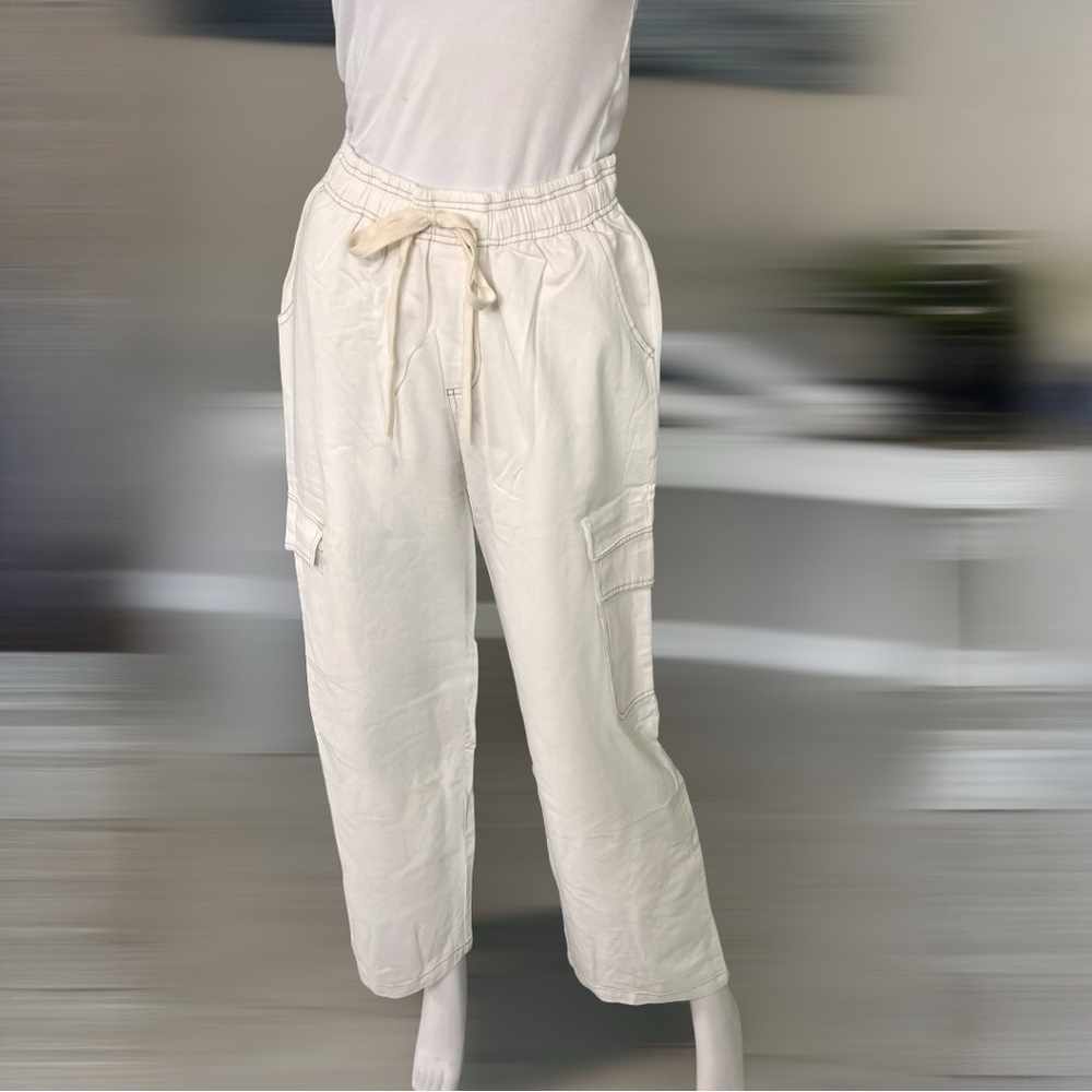 DAY -MOON off white wide leg pull on pants S M L - Picture 4 of 8
